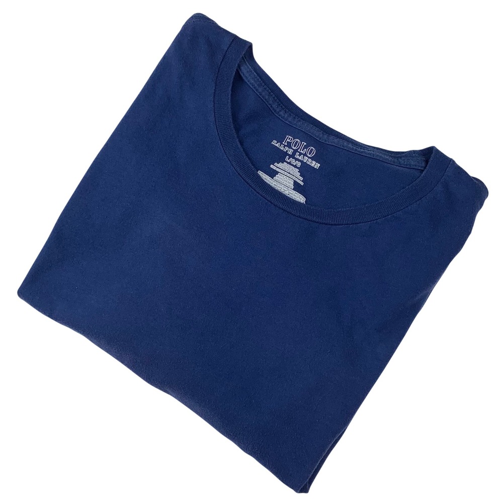 Polo Ralph Lauren Mens Classic Fit Blue Cotton Crewneck T-Shirt Large Pony‎ Logo